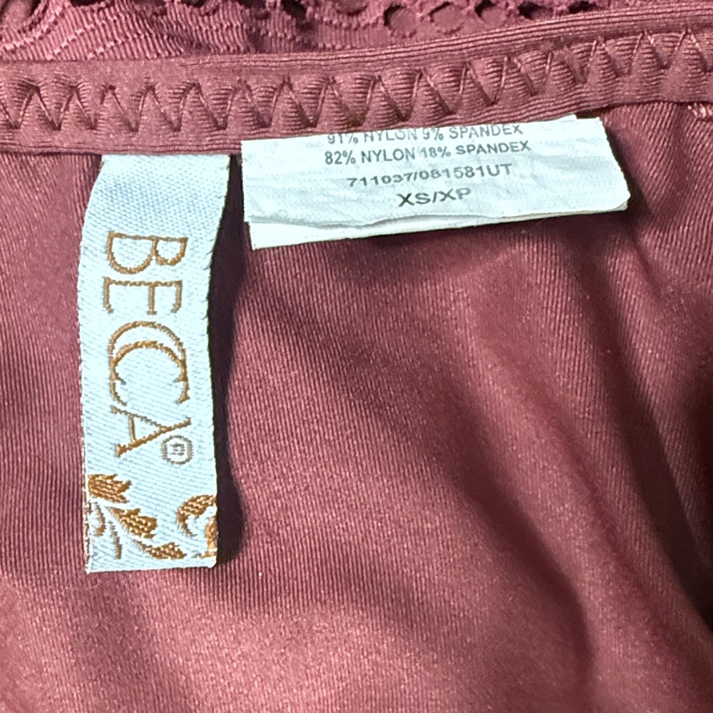 Becca Aubergine Crochet Lace One Piece Swimsuit - Picture 16 of 16